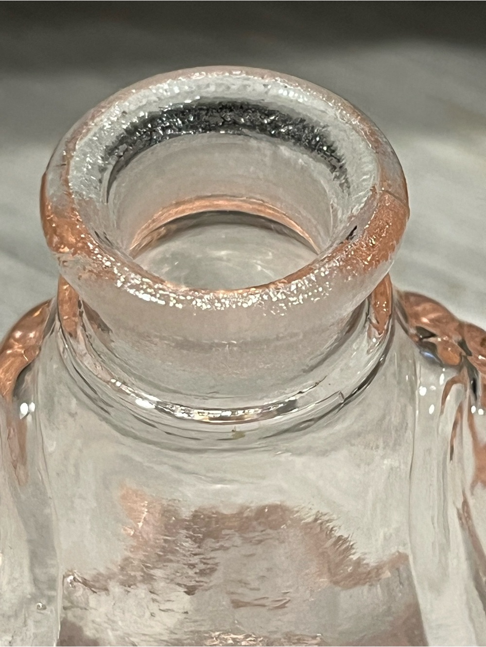 Vtg Pretty Pink Double Daisy Top Perfume Bottle with Ground Stopper 4.25", Empty - Picture 7 of 11